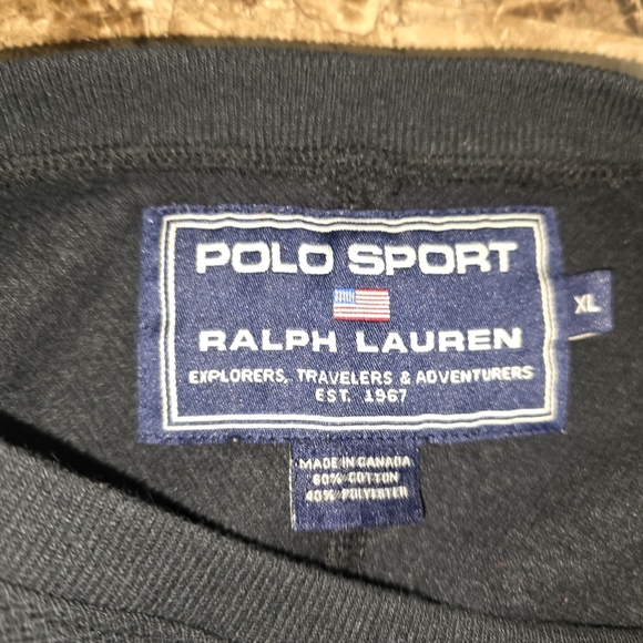 VINTAGE POLO SPORT Ralph Lauren Polo Sport Black Shirt SIZE XLARGE WARM NICE